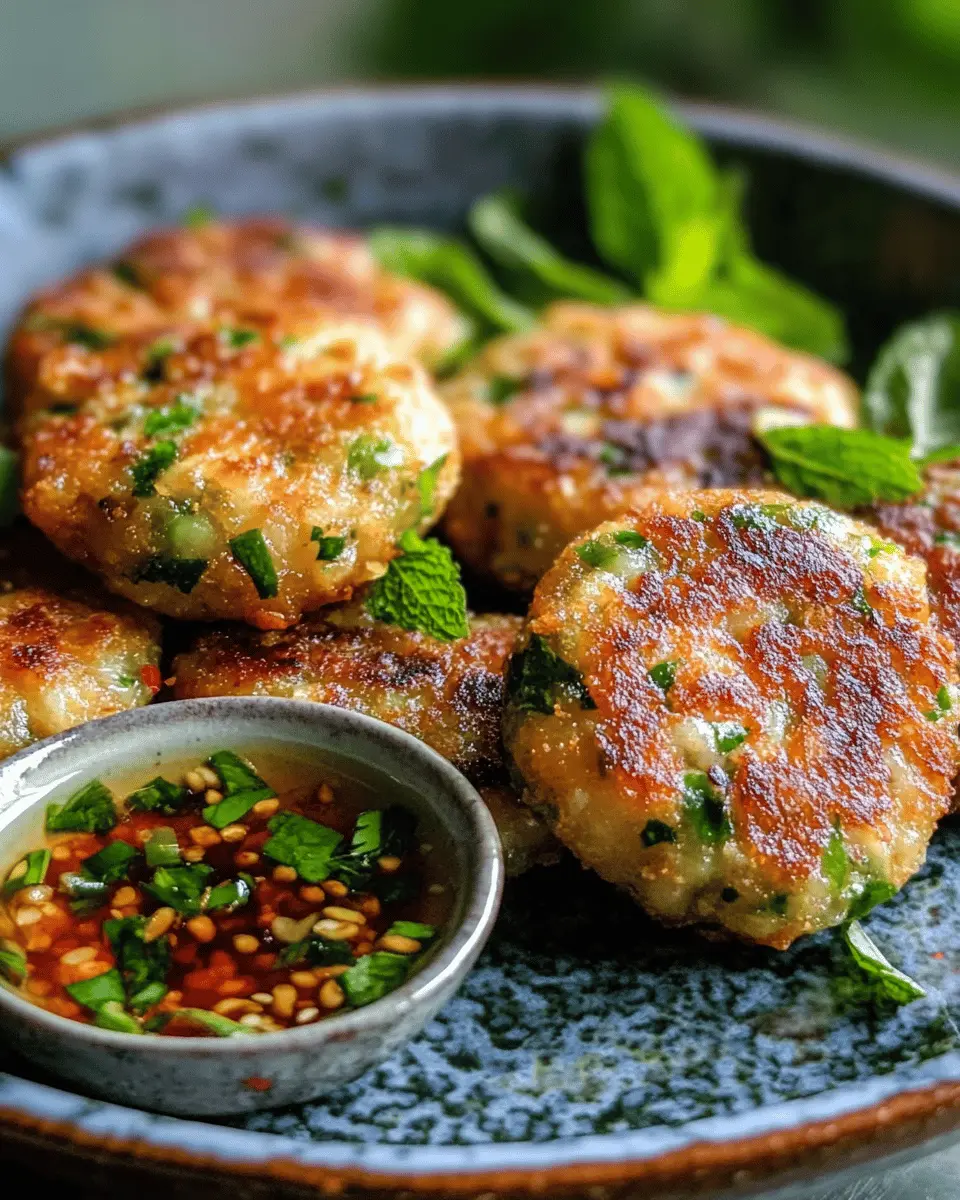 Vietnamese Fish Cakes with Fresh Herbs & Nuoc Cham First Image First Image