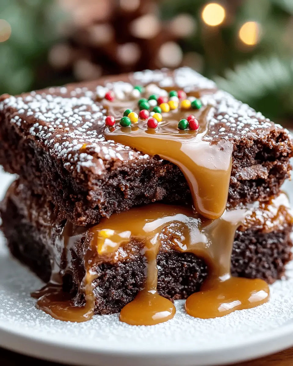 Salted Caramel Christmas Brownies First Image First Image