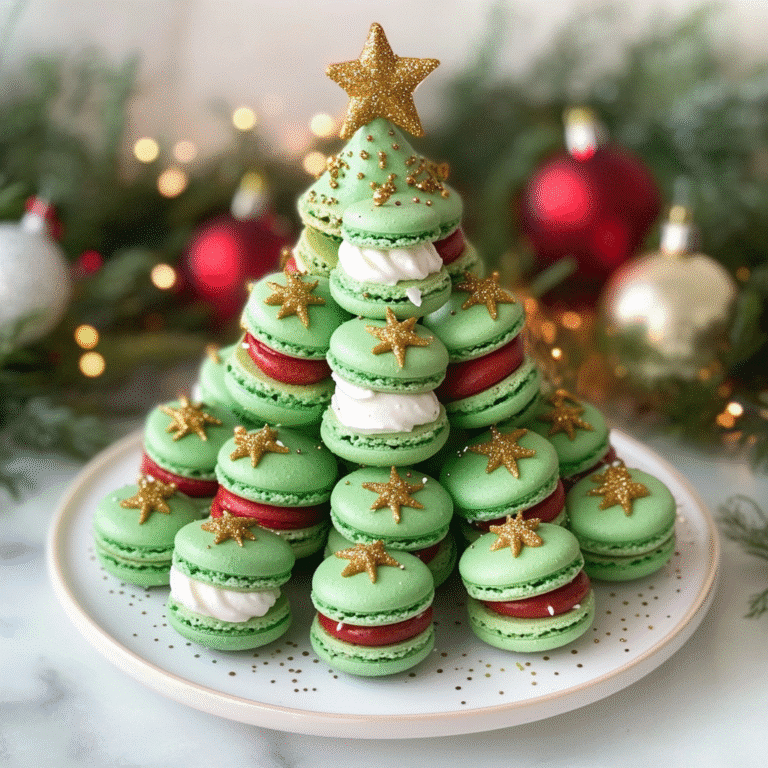 Christmas Tree Cake Macarons