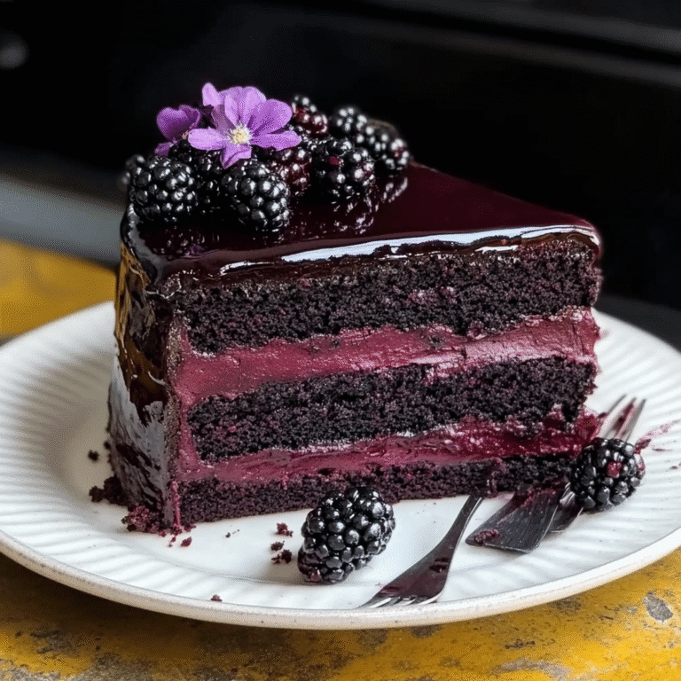 Decadent Blackberry Velvet Gothic Cake with Dark Chocolate Ganache