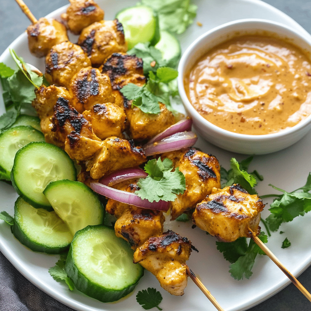 Easy Thai Chicken Satay & Peanut Sauce