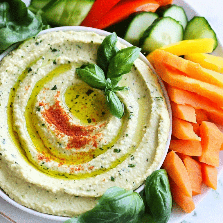 Fresh Summer Basil Hummus
