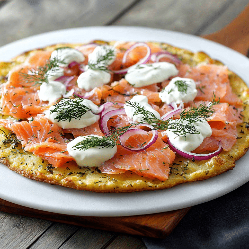 Smoked Salmon Potato Pizza