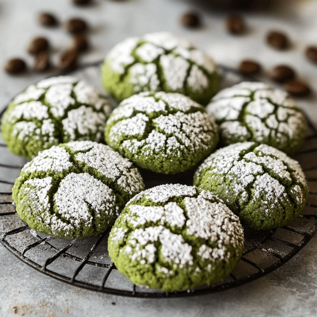 Soft Matcha Chocolate Crinkle Cookies