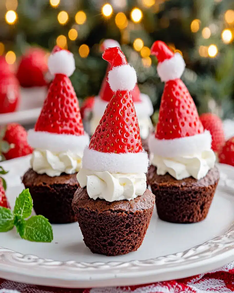 santa hat brownie bites First Image First Image