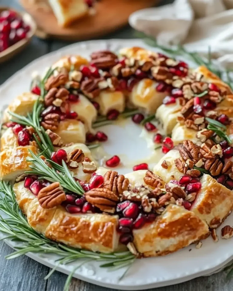 Pomegranate Pecan Baked Brie Wreath First Image First Image