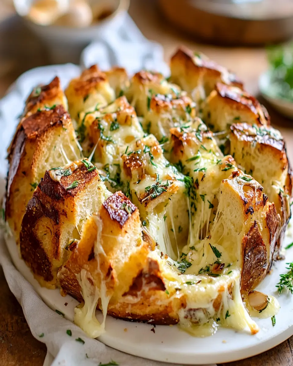 Easy Cheese and Roasted Garlic Pull-Apart Bread First Image First Image