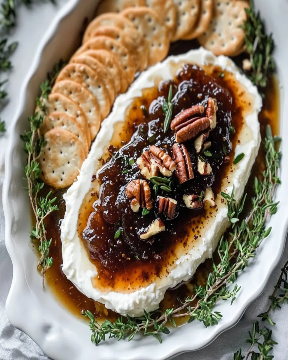 Goat Cheese Appetizer Spread with Fig Jam and Pecans First Image First Image