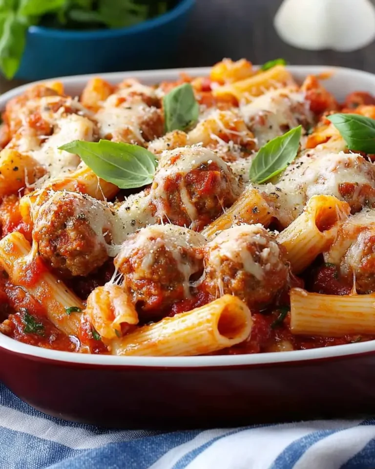 Three-Cheese Meatball Mostaccioli First Image First Image