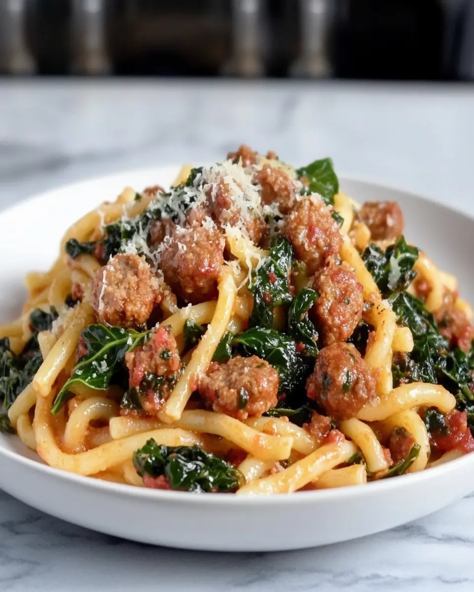 Sausage and Swiss Chard Pasta First Image First Image