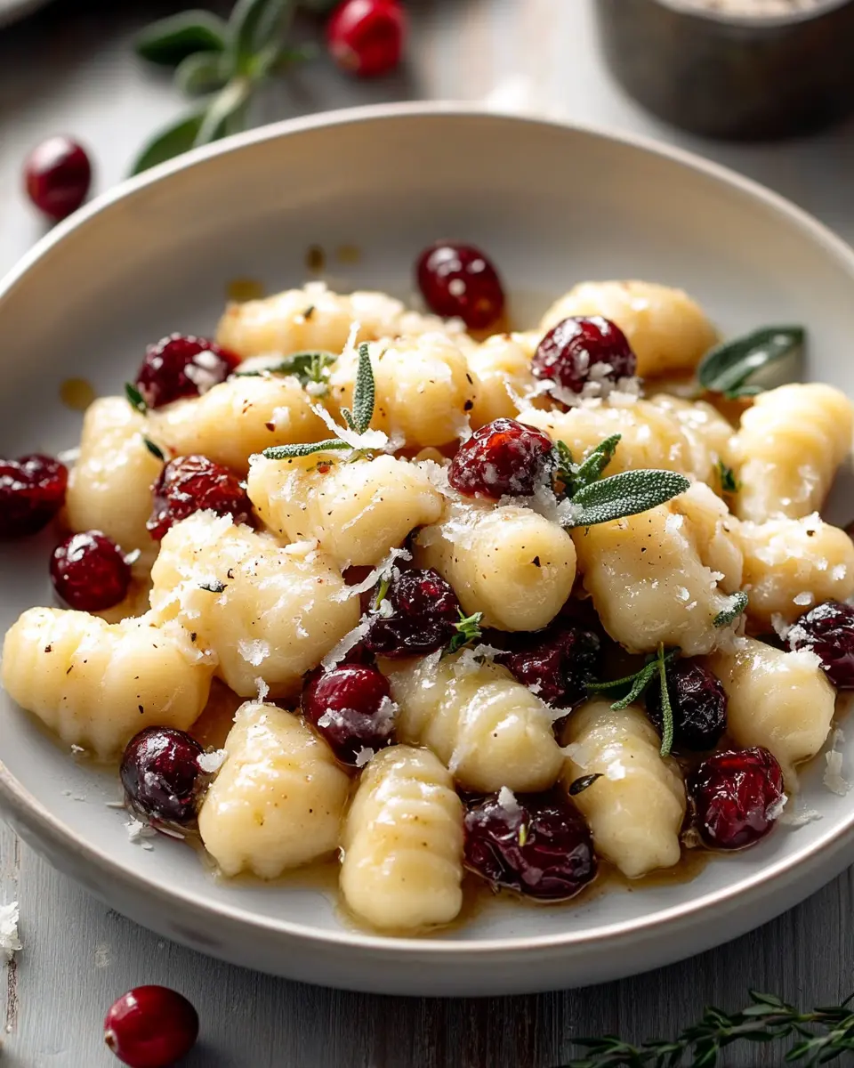 Cranberry Ricotta Gnocchi with Brown Butter Sauce First Image First Image