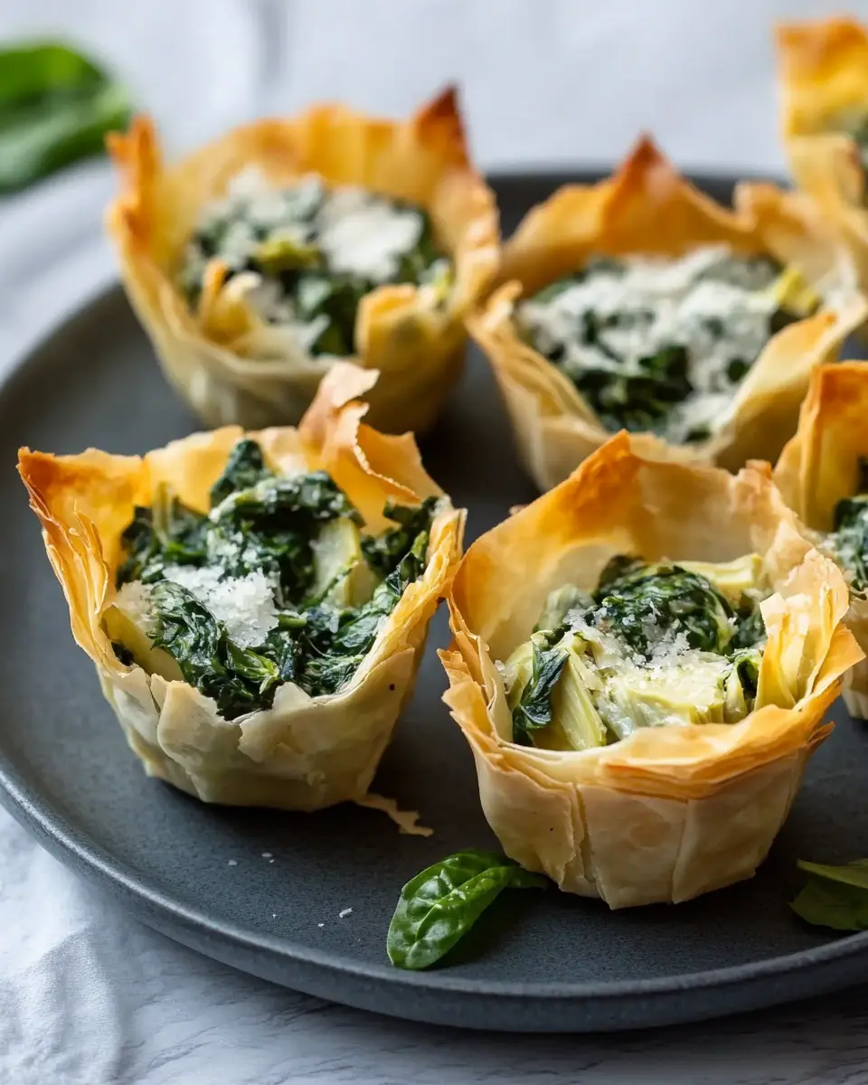 Spinach & Artichoke “Ornament” Phyllo Cups First Image First Image