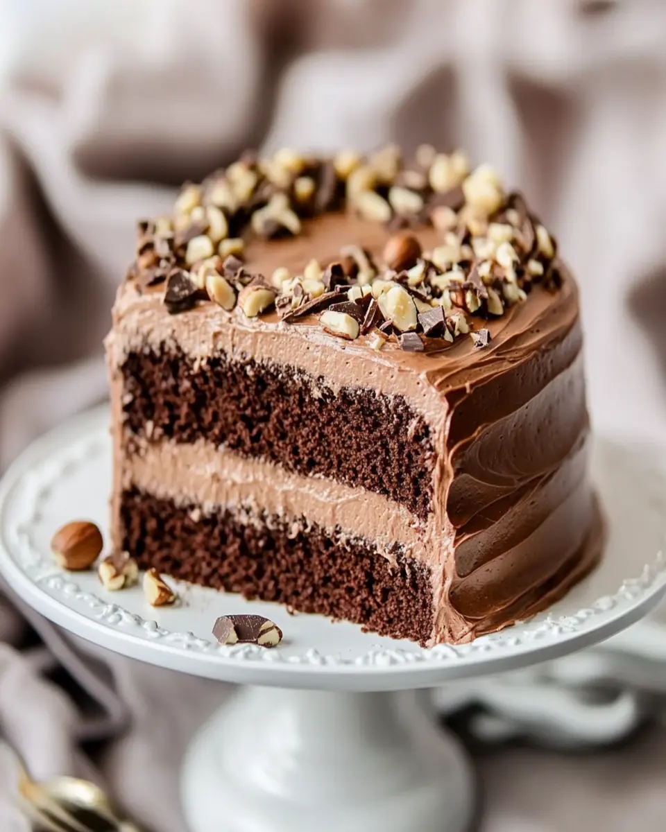 Chocolate Hazelnut Cake with Nutella Frosting First Image First Image