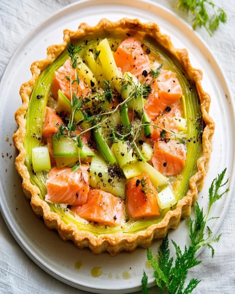 Leek and salmon tart First Image First Image