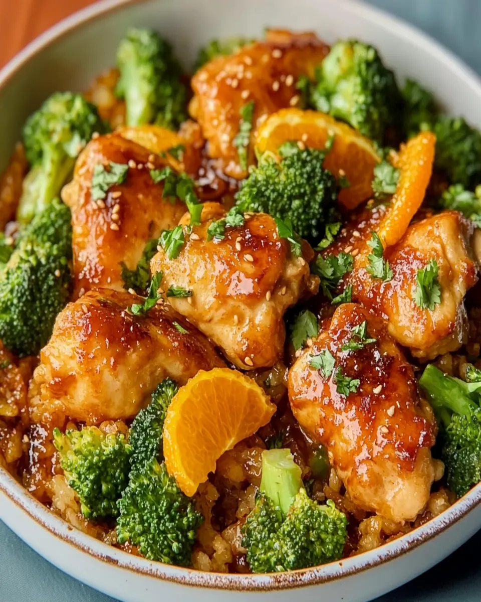 Seared Orange Chicken and Broccoli First Image First Image