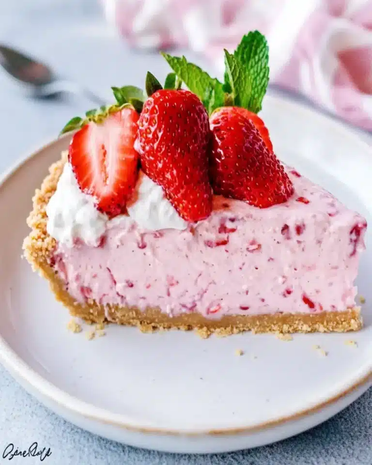 Low Carb No-Bake Strawberry Mousse Pie First Image First Image