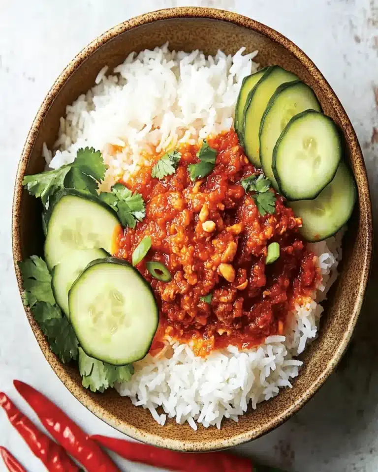 Malaysian Coconut Rice with Spicy Sambal First Image First Image