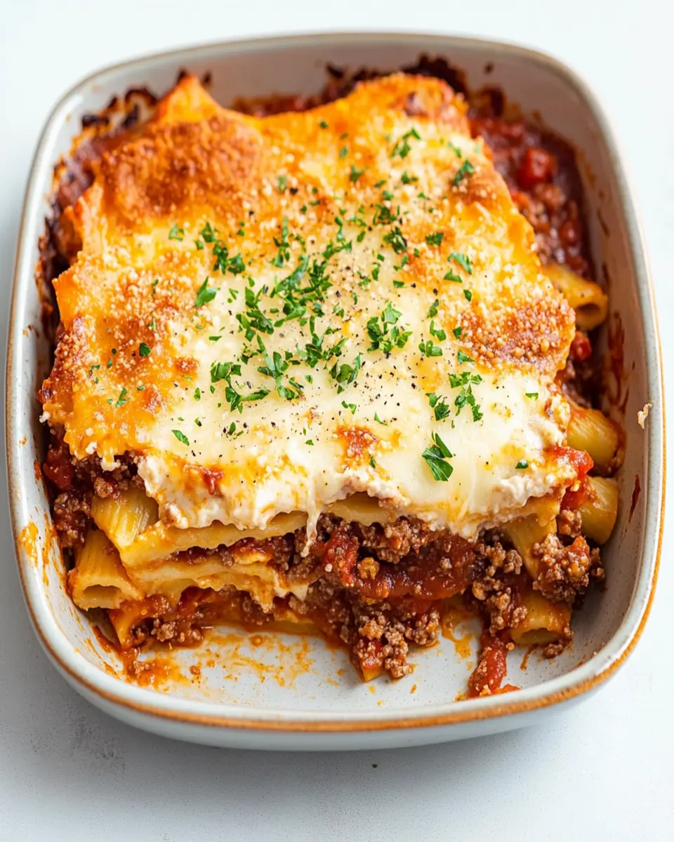 Greek Baked Pasta with Meat Sauce First Image First Image
