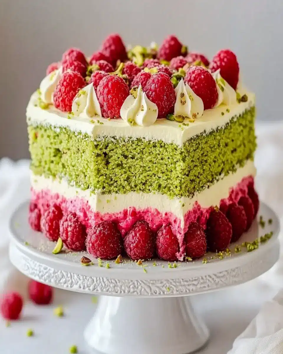 Heavenly Keto Pistachio Raspberry Cake First Image First Image