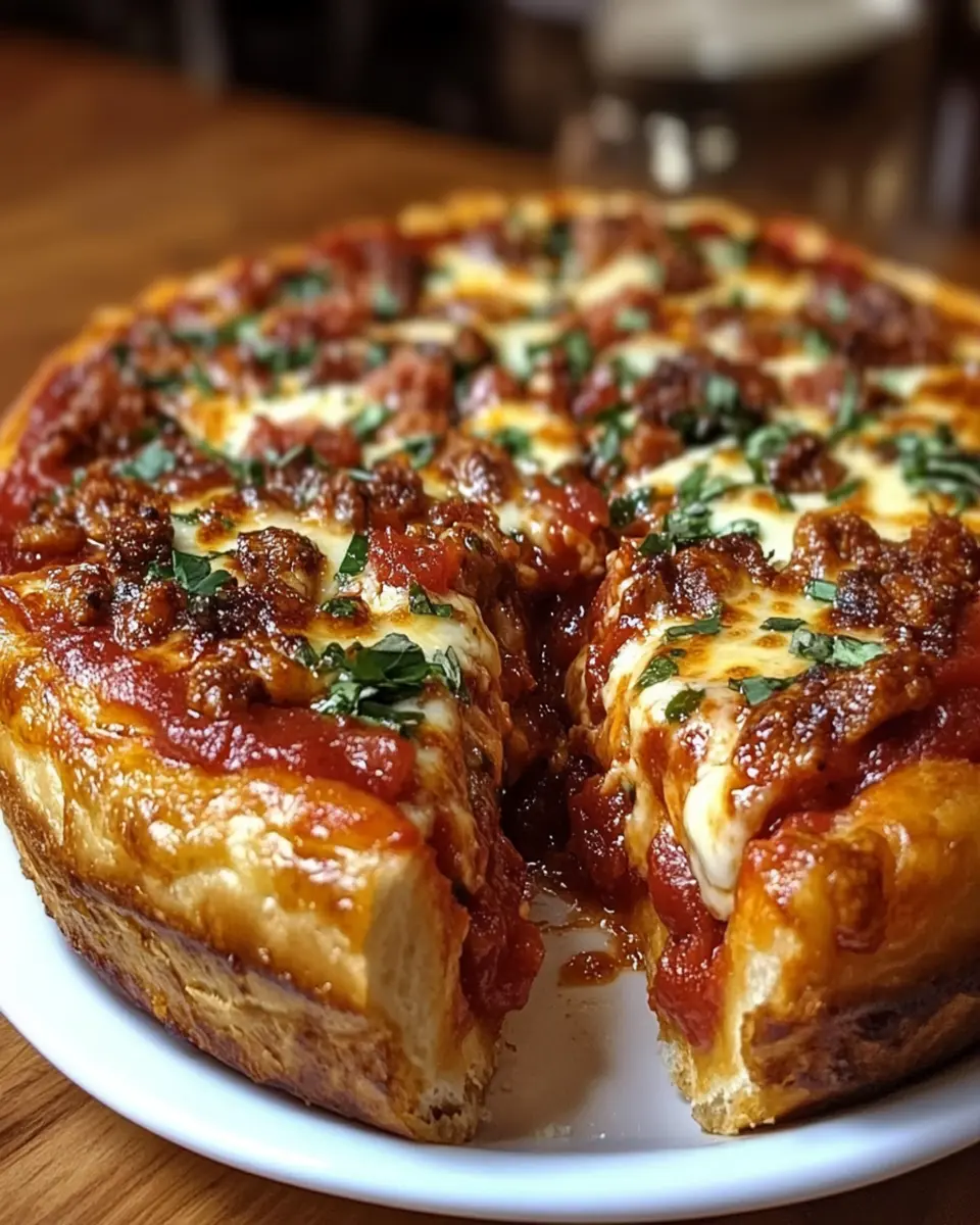 Deep-Dish Pizza Pie Recipe First Image First Image