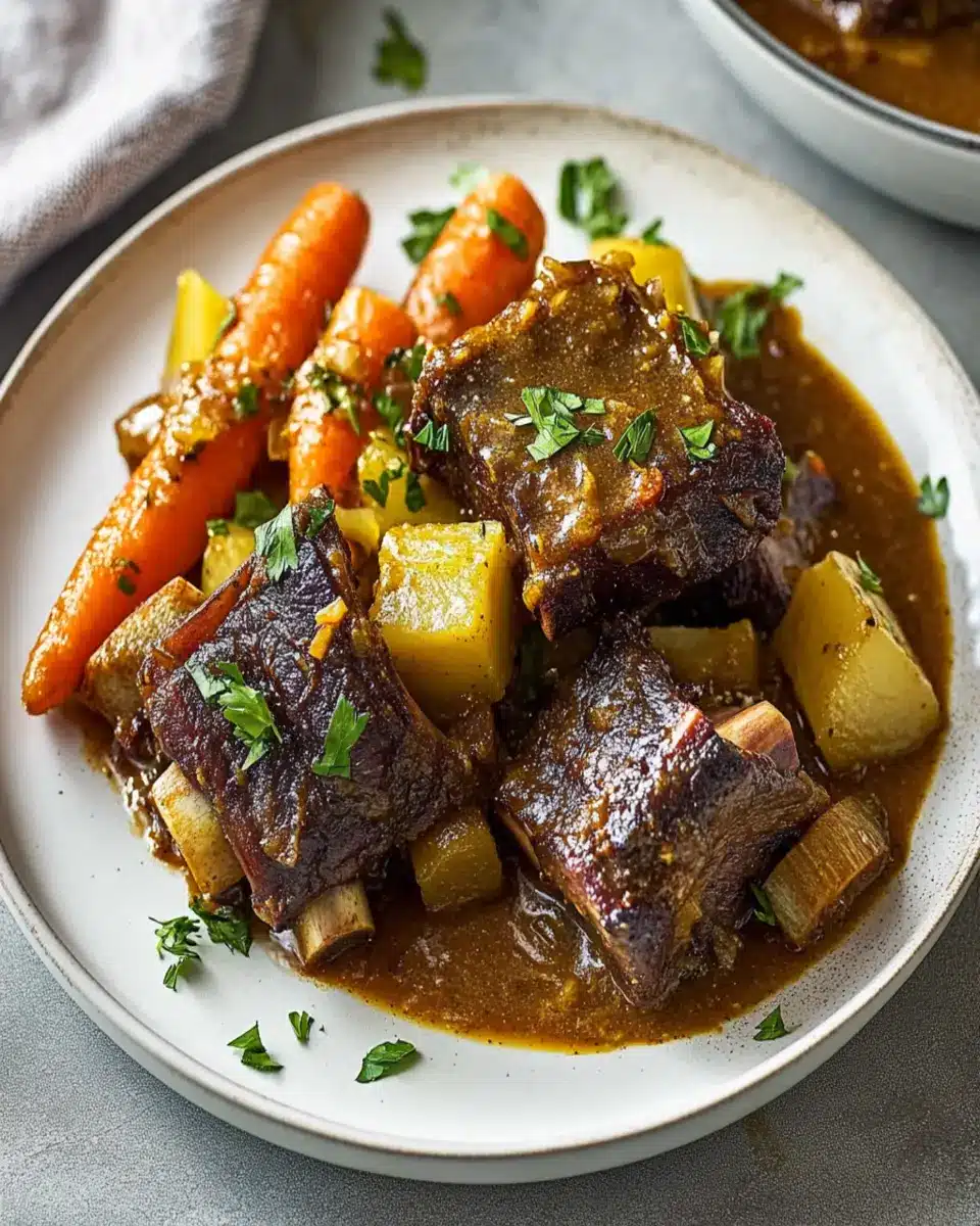 Pressure Cooker Curry Short Ribs and Root Vegetables First Image First Image