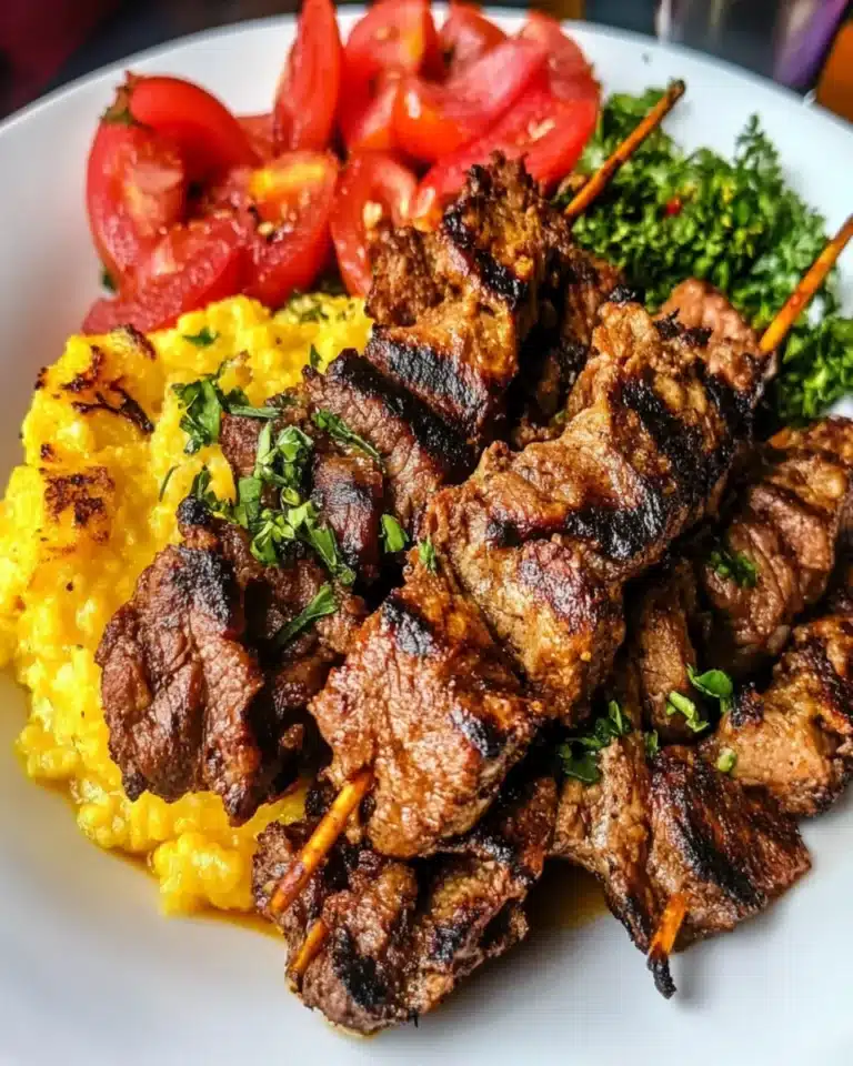 Kenyan Grilled Meat with Cornmeal Porridge First Image First Image