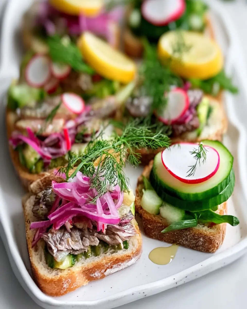 Danish Open-Faced Sandwiches with Pickled Herring First Image First Image