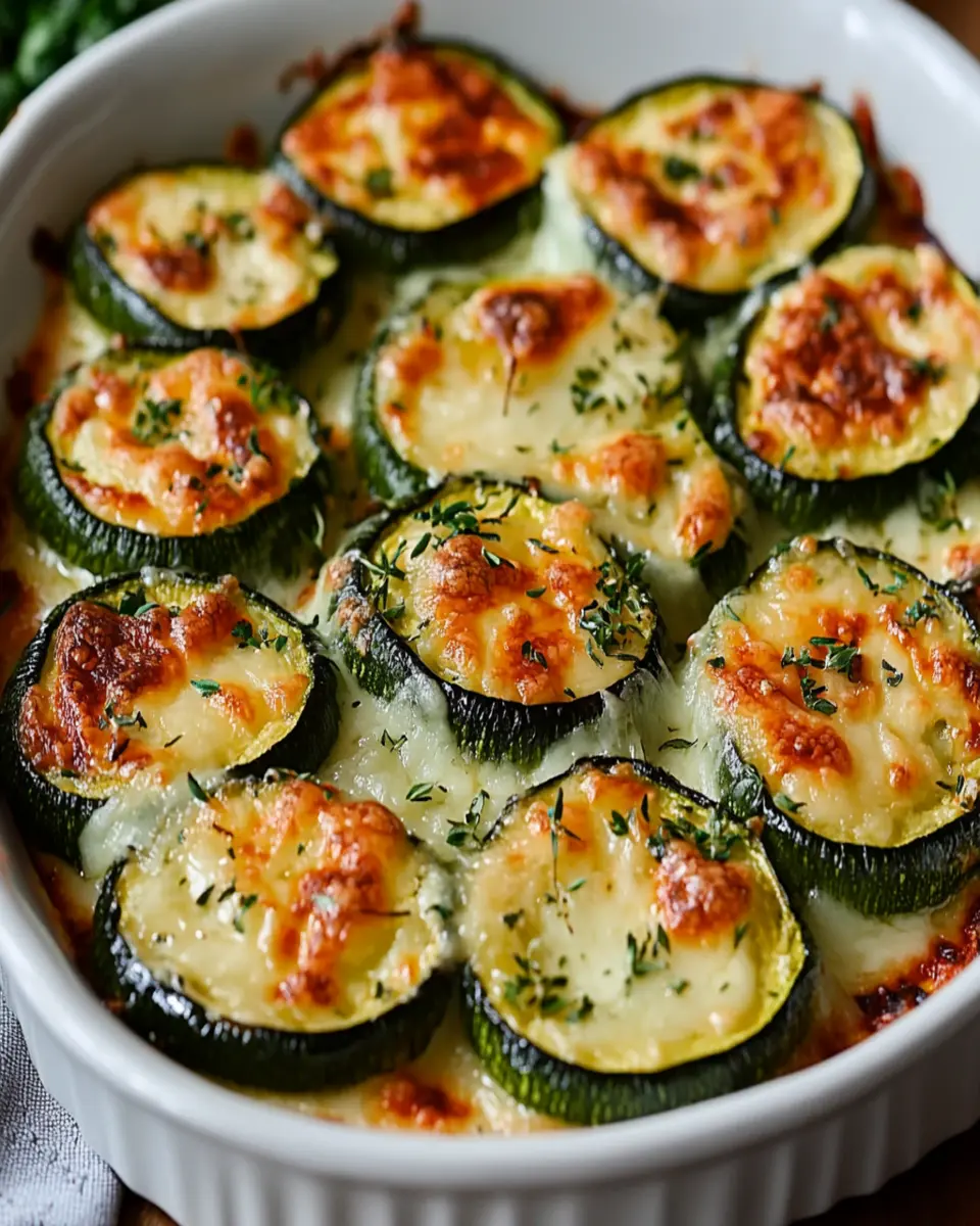 Baked courgettes with Emmental cheese First Image First Image