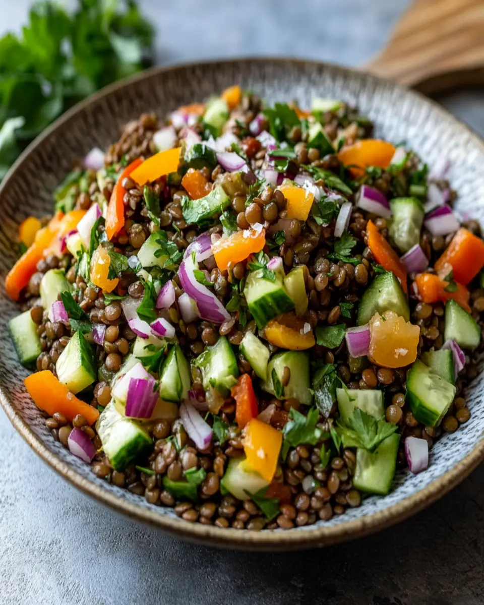Lentil salad with vegetables First Image First Image