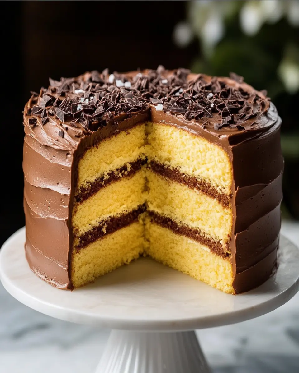 Yellow Layer Cake With Chocolate Frosting First Image First Image
