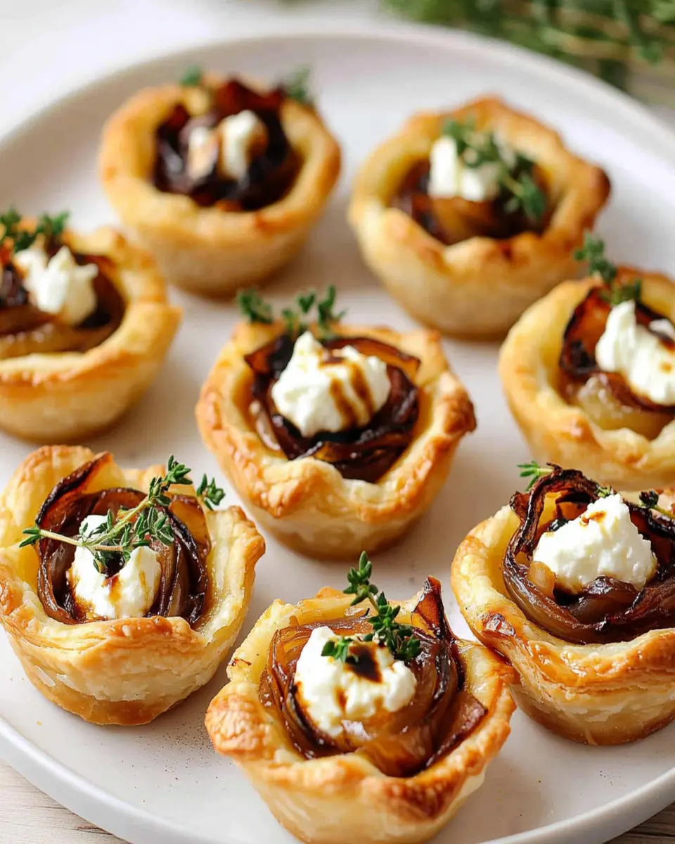 Irresistible Caramelized Onion and Goat Cheese Tarts First Image First Image
