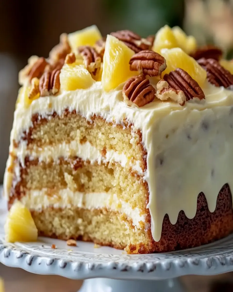 Southern Creamy Pineapple Pecan Cake First Image First Image