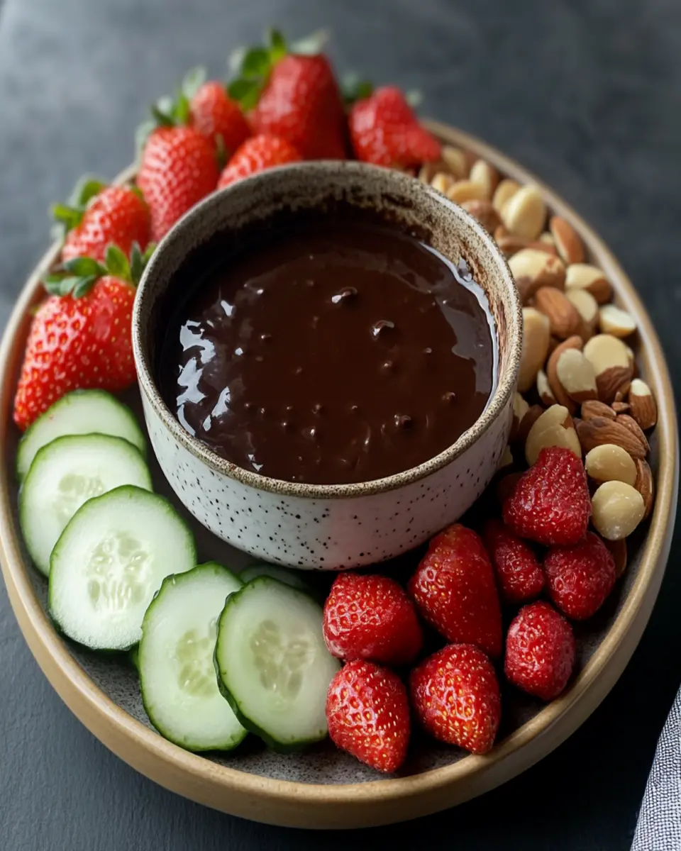 Keto Chocolate Fondue with Low-Carb Dippers First Image First Image
