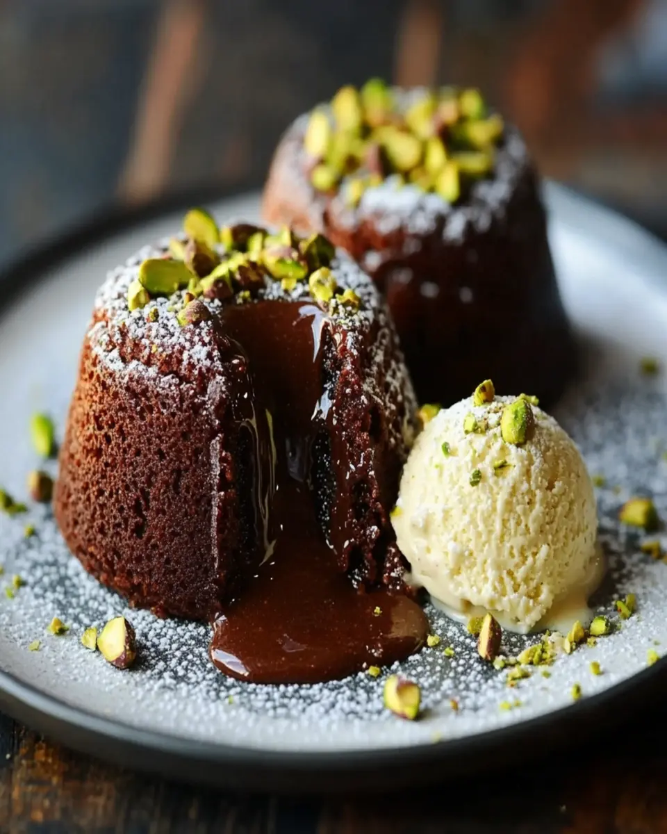 Keto Pistachio Chocolate Lava Cakes First Image First Image