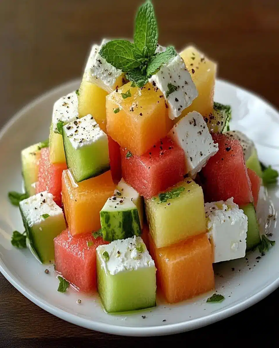 Fresh Melon and Feta Tetris Salad First Image First Image