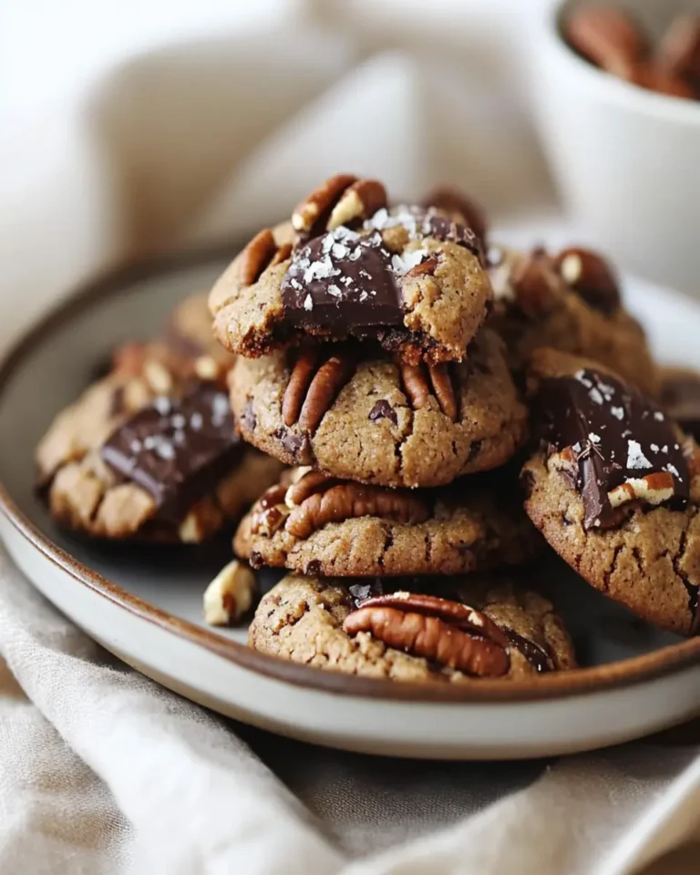 Low-Carb Pecan Softies with Sea Salt and Dark Chocolate First Image First Image