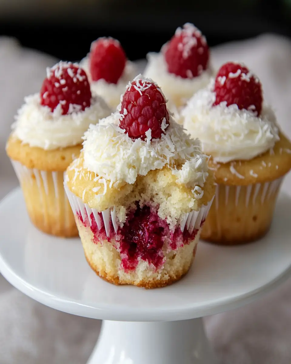 Keto Coconut Raspberry Cupcakes First Image First Image