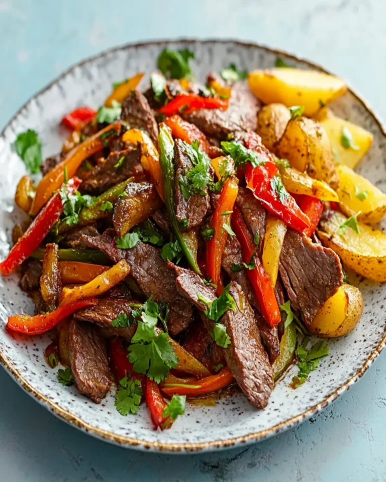 Peruvian Stir-Fried Beef with Fried Potatoes First Image First Image