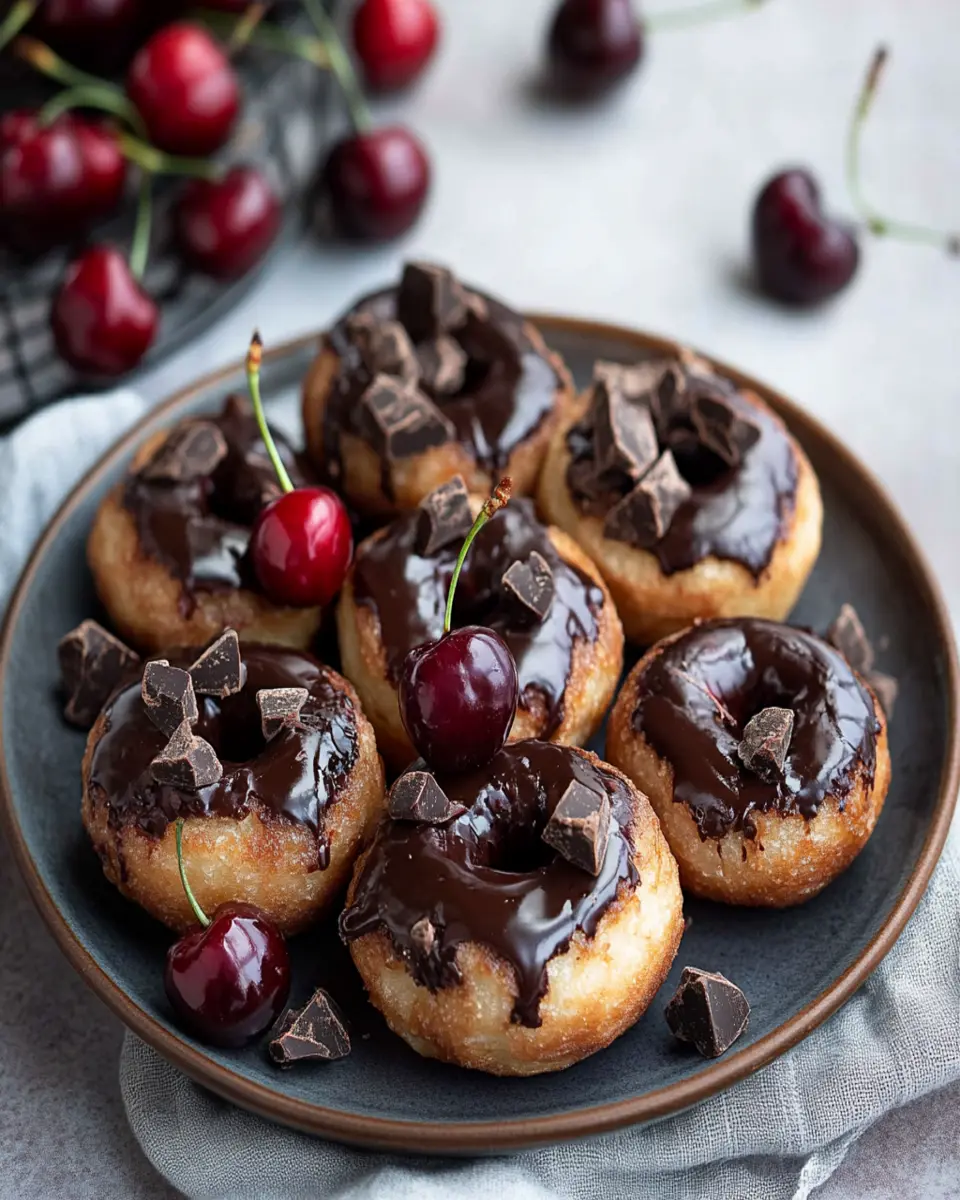 Keto Cherry Chocolate Chunk Donuts First Image First Image