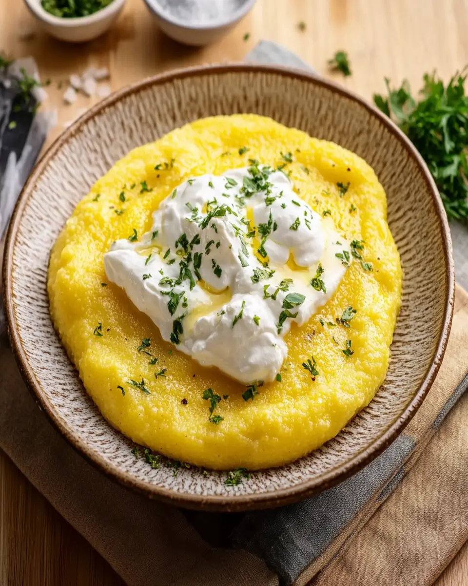 Romanian Polenta with Cheese and Sour Cream First Image First Image