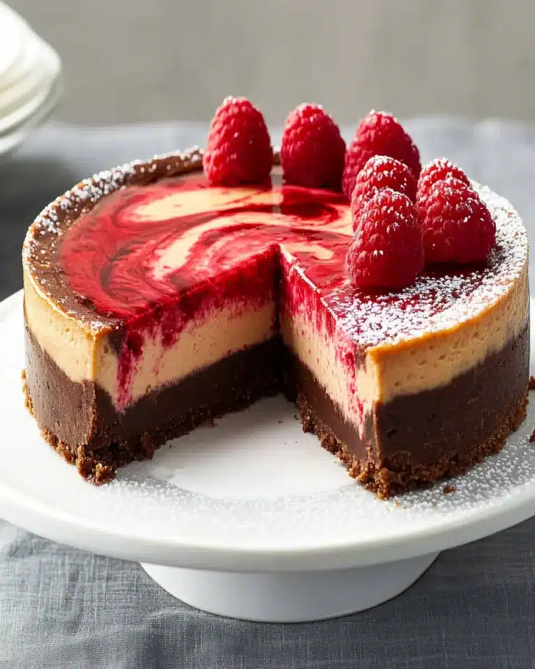 Chocolate Cheesecake With Raspberry Swirl First Image First Image