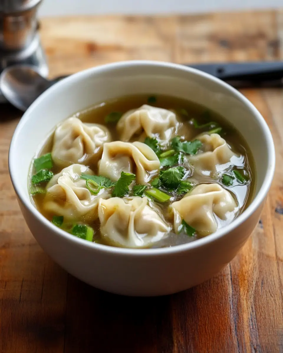 Savory Chicken Wonton Soup Broth First Image First Image