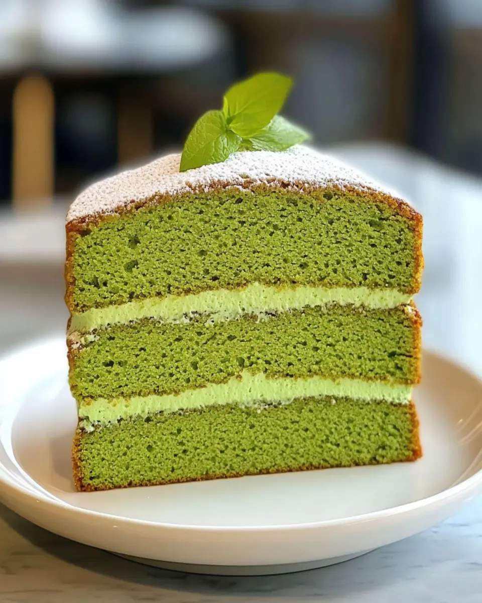 Fluffy Matcha (Green Tea) Sponge Cake First Image First Image