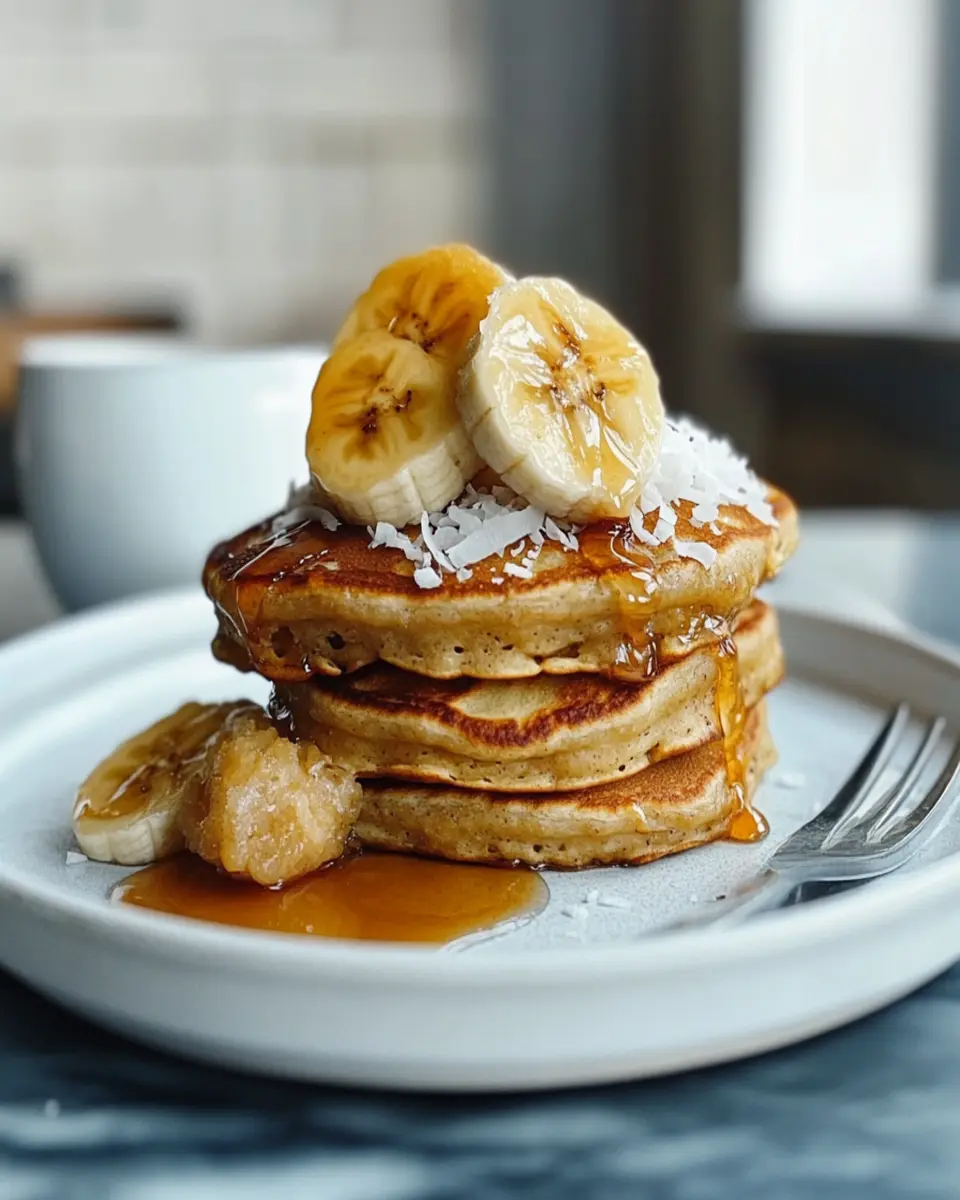 Caramelized Banana & Coconut Chickpea Pancakes First Image First Image