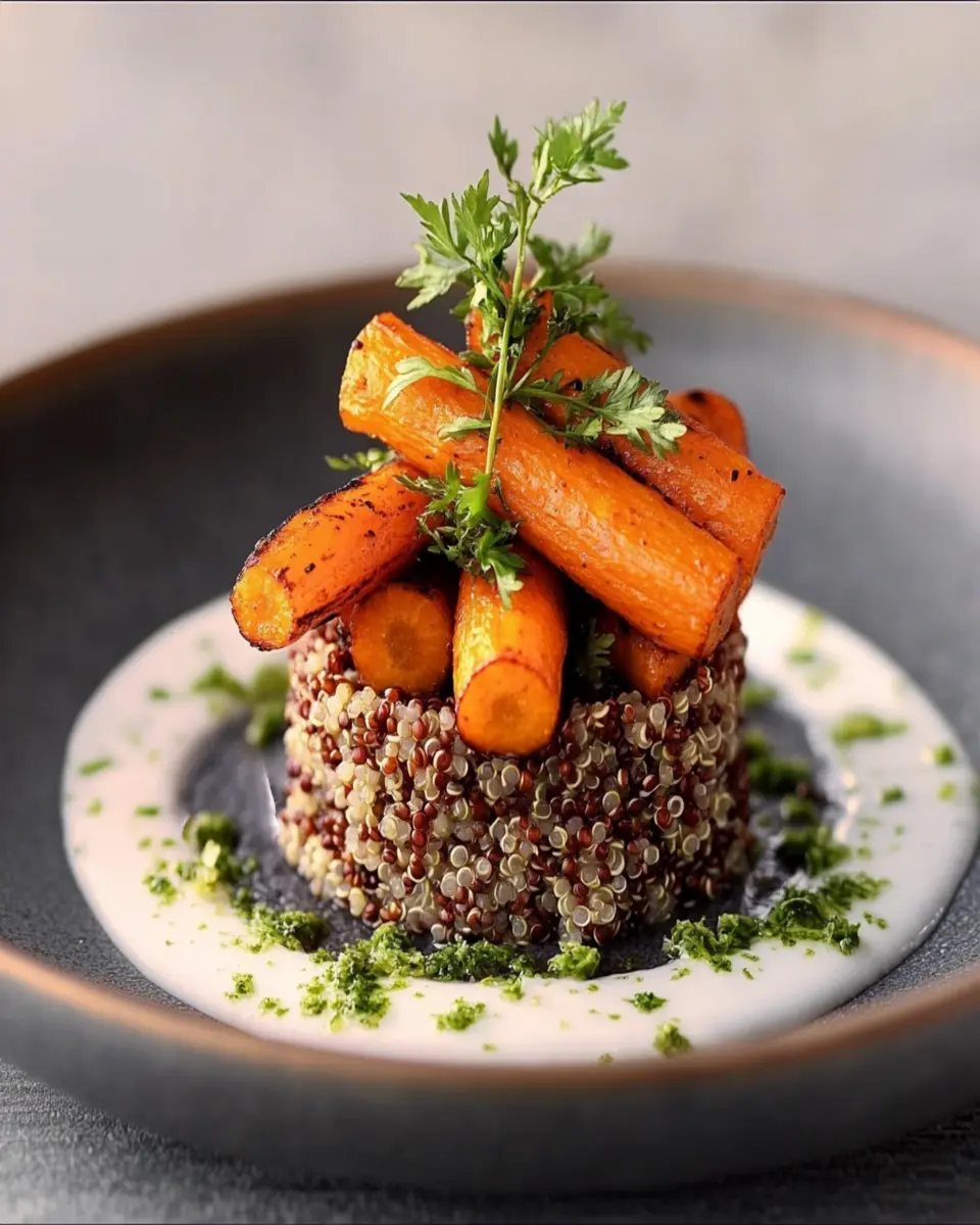 Roasted Paprika Carrot & Quinoa Towers First Image First Image