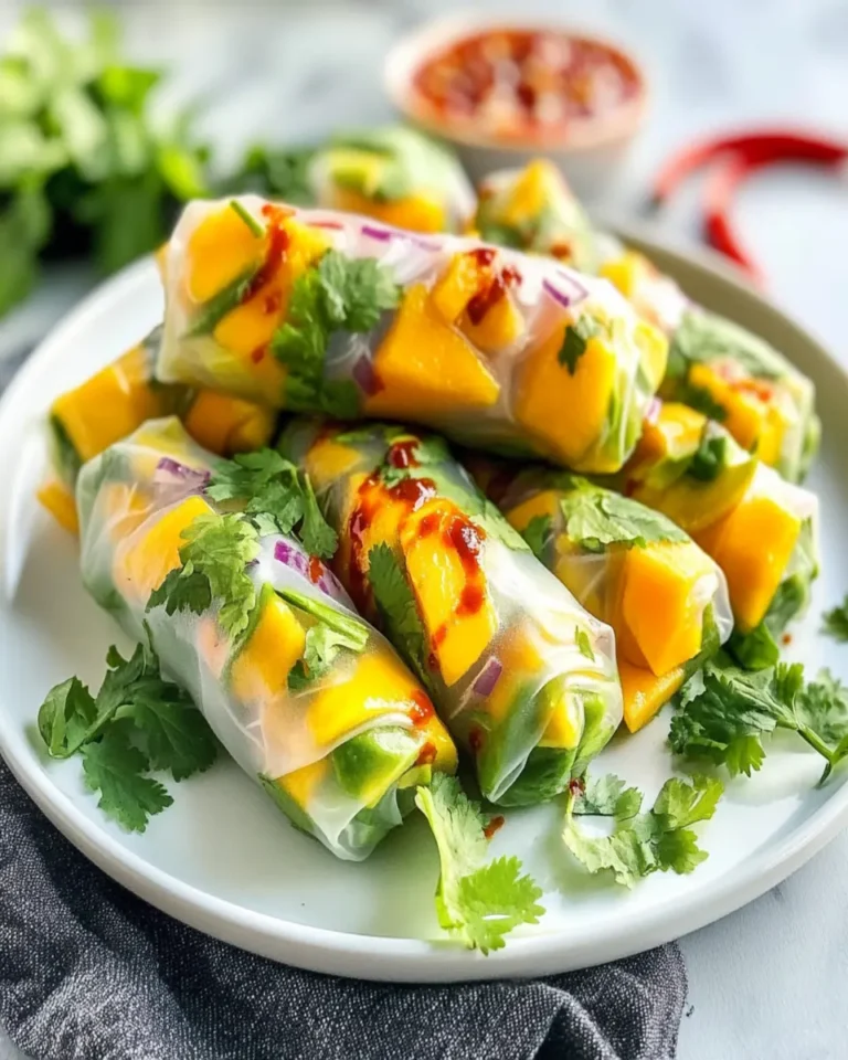 Mango & Avocado Spring Rolls with Chili Lime Drizzle First Image First Image