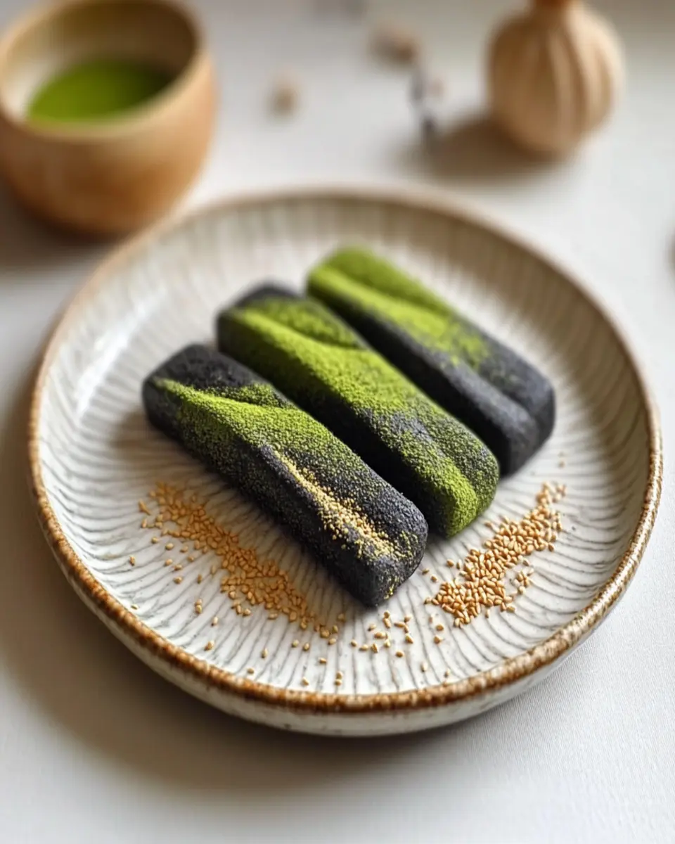 Black Sesame Matcha Cookie Sticks: Irresistibly Crunchy Treats