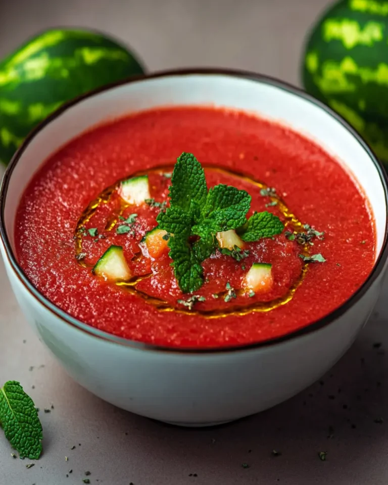 Spicy Watermelon Gazpacho with Mint First Image First Image
