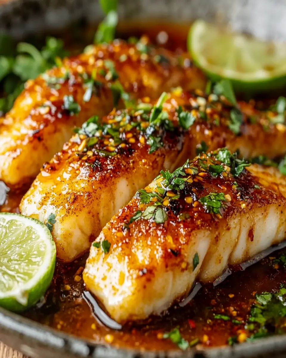 Garlic Butter Cod Strips with Sweet Chili Lime Sauce First Image First Image