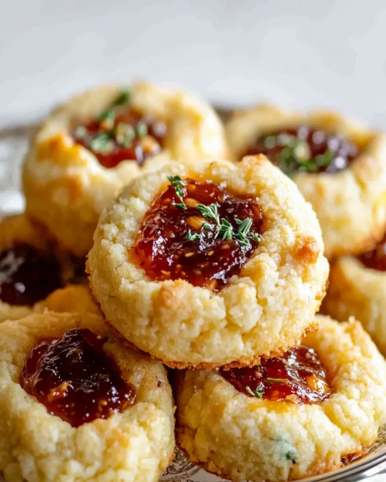 The BEST Cheesy Thumbprint Cookies with Bourbon Tomato Jam First Image First Image